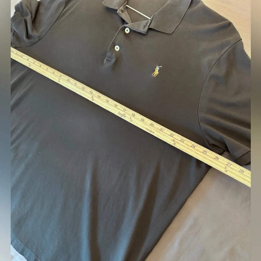 Polo Ralph Lauren Mens XL Polo Shirt Black 100% Cotton Classic Fit Pony Logo